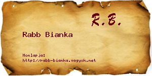 Rabb Bianka névjegykártya
